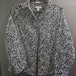 Black and White Patterned Blouse